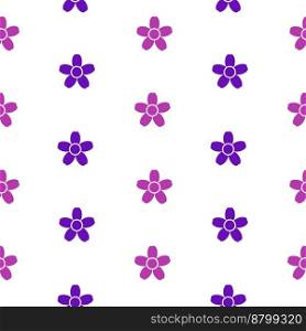 Flowers, seamless pattern, vector. Pattern of purple and pink flowers on a white background.