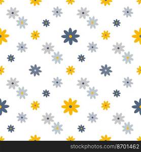 flowers simple seamless background.floral spring pattern. Vector illustration. simple flowers seamless background. Vector illustration
