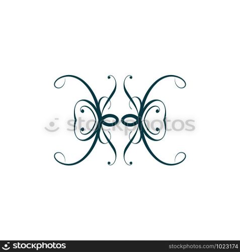 flowers with vintage ornaments vector logo design template