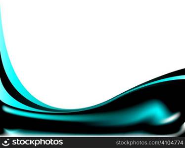 Flowing blue and black deisgn with copy space