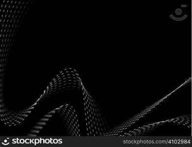 flowing illustrated abstract design in black and white