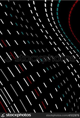 flowing illustrated abstract design with coloured dotted lines