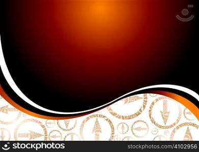 flowing illustrated background in orange with copy space