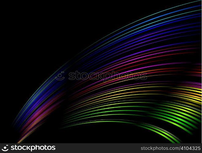 Flowing lines of an abstract rainbow background with copy space