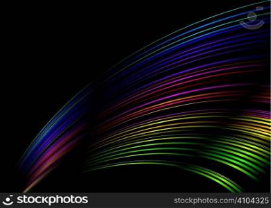 Flowing lines of an abstract rainbow background with copy space