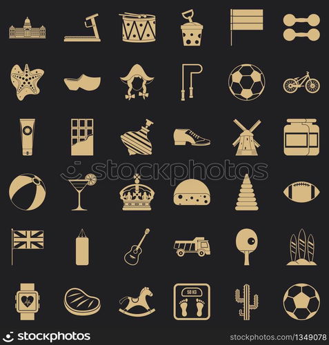 Flsg icons set. Simple style of 36 flsg vector icons for web for any design. Flag icons set, simple style