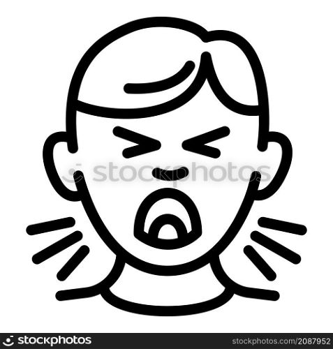 Flu cough icon. Outline flu cough vector icon for web design isolated on white background. Flu cough icon, outline style
