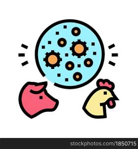 flu domestic animal color icon vector. flu domestic animal sign. isolated symbol illustration. flu domestic animal color icon vector illustration