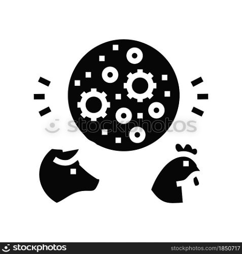 flu domestic animal glyph icon vector. flu domestic animal sign. isolated contour symbol black illustration. flu domestic animal glyph icon vector illustration