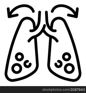 Flu lungs icon. Outline flu lungs vector icon for web design isolated on white background. Flu lungs icon, outline style