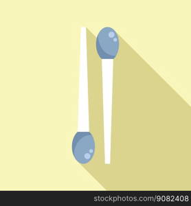 Flu swab icon flat vector. Nose check. Corona lab. Flu swab icon flat vector. Nose check