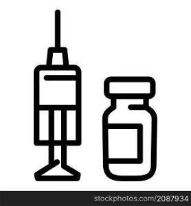 Flu syringe icon. Outline flu syringe vector icon for web design isolated on white background. Flu syringe icon, outline style