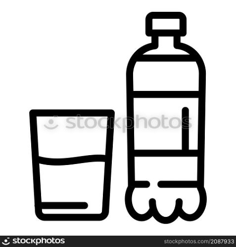Flu water bottle icon. Outline flu water bottle vector icon for web design isolated on white background. Flu water bottle icon, outline style
