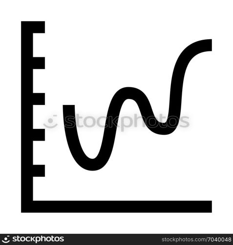 fluctuating line chart, icon on isolated background