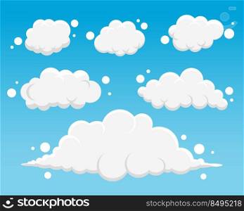fluddy cartoon clouds set of five