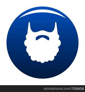 Fluffy beard icon vector blue circle isolated on white background . Fluffy beard icon blue vector