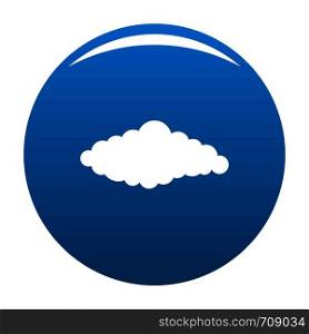 Fluffy cloud icon vector blue circle isolated on white background . Fluffy cloud icon blue vector
