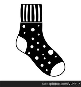 Fluffy sock icon. Simple illustration of fluffy sock vector icon for web. Fluffy sock icon, simple style