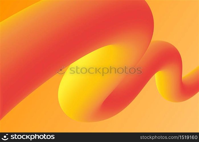 Fluid abstract curve gradient design on orange background. Liquid shape for cover, poster, banner template.