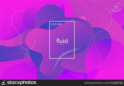 fluid abstract liquid shapes organic wavy colorful background. for banner web, app, poster vector