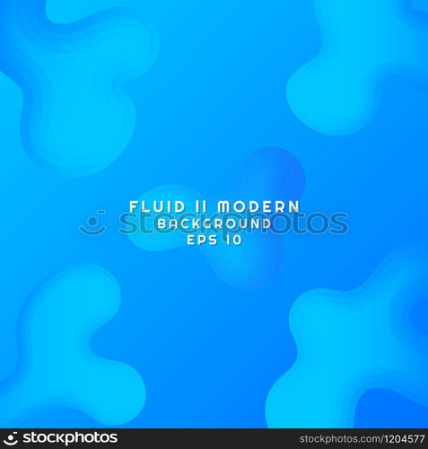 Fluid banner modern art design water layer wave shape design cyan colorful. vector illustration