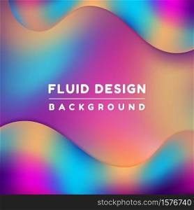 Fluid banner water flow rainbow color style. vector illustration.