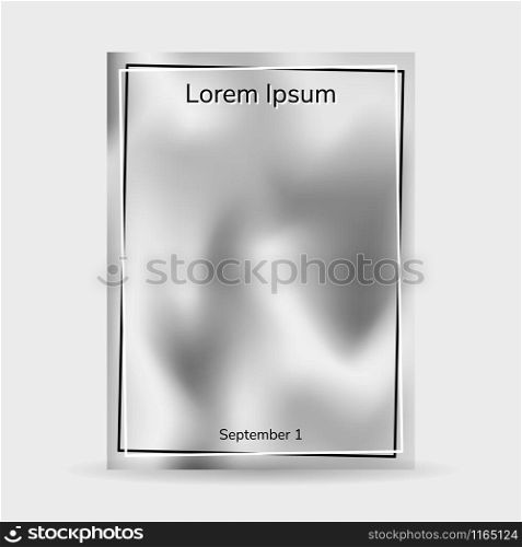 Fluid colors background, blurred background, poster with frame, silver color, gradient, banner vector illustration. Fluid colors background, blurred background, poster with frame,