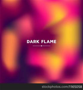 Fluid colors background, square blurred background, purple, pink, yellow, orange, gradient, vector illustration White text - dark flame. Fluid colors background, square blurred background, purple, pink