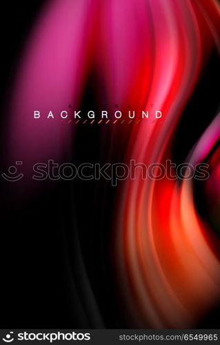 Fluid liquid colors design, colorful marble or plastic wavy texture background, glowing multicolored elements on black, for business or technology presentation or web brochure cover design, wallpaper. Fluid liquid glowing colors design, colorful marble or plastic wavy texture background, glowing multicolored elements on black, for business or technology presentation or web brochure cover design, wallpaper, vector illustration