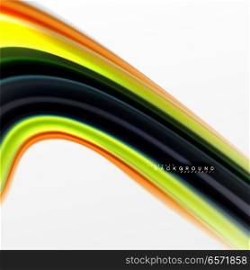 Fluid liquid mixing colors concept on light grey background, curve flow, trendy abstract layout template for business or technology presentation or web brochure cover, wallpaper. Fluid liquid mixing colors concept on light grey background, curve flow, trendy abstract layout template for business or technology presentation or web brochure cover, wallpaper. Vector illustration