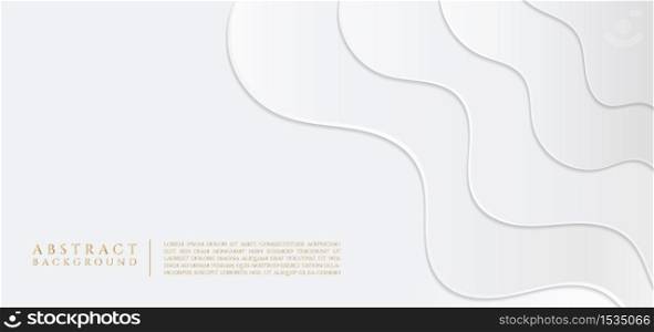 Fluid luxury wave shape overlap design white clean style with space for content. vector illustration.