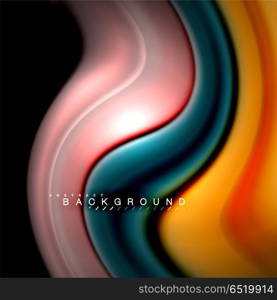 Fluid mixing colors vector wave abstract background design. Colorful mesh waves. Fluid mixing colors vector wave abstract background design. Colorful mesh waves. Vector illustration