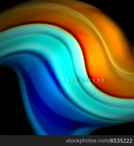 Fluid mixing colors vector wave abstract background design. Colorful mesh waves. Fluid mixing colors vector wave abstract background design. Colorful mesh waves. Vector illustration