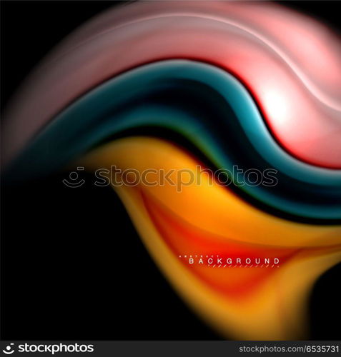 Fluid mixing colors vector wave abstract background design. Colorful mesh waves. Fluid mixing colors vector wave abstract background design. Colorful mesh waves. Vector illustration