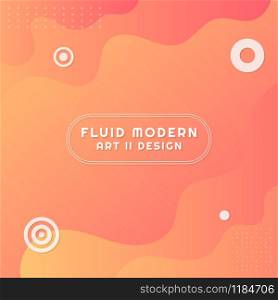 Fluid modern art design wave shape background colorful bright style. vector illustration