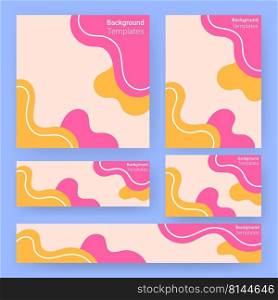 fluid pink yellow background templates for business print