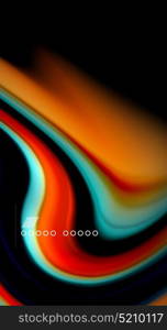 Fluid rainbow colors on black background, vector wave lines and swirls. Fluid rainbow colors on black background, vector wave lines and swirls, artistic illustration for presentation, app wallpaper, banner or poster