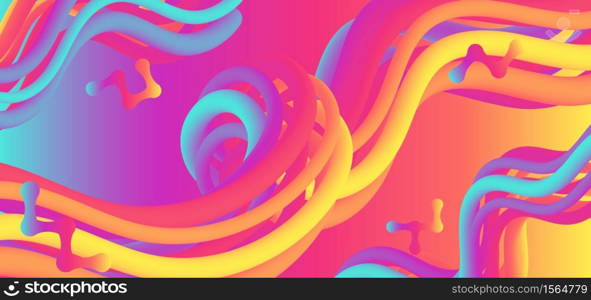 Fluid rainbow wave flow modern design party colorful background. vector illustration.