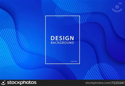 Fluid shape banner design background. Liquid geometric blue gradient template.