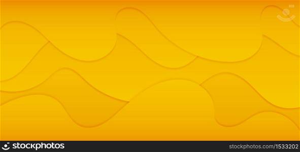 Fluid shape flow wave abstract background yellow color design. vector illustration.