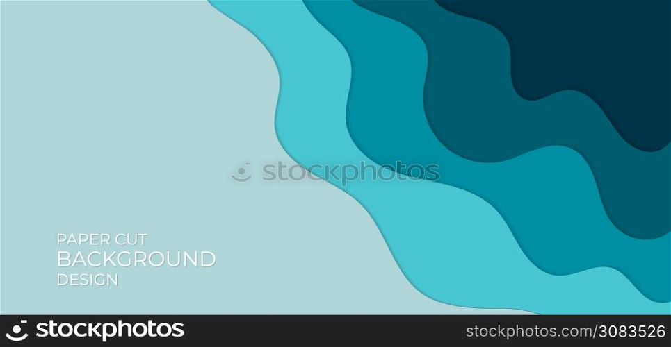 Fluid water wave overlap shape blue color design with space. vector illustration.