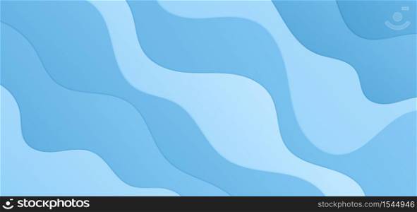 Fluid wave shape modern design blue bright color style. vector illustration.