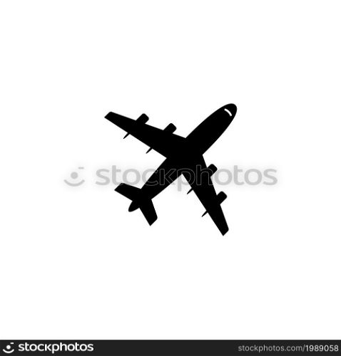 Fluing Airplane, Taking Off Jet. Flat Vector Icon illustration. Simple black symbol on white background. Fluing Airplane, Taking Off Jet sign design template for web and mobile UI element. Fluing Airplane, Taking Off Jet. Flat Vector Icon illustration. Simple black symbol on white background. Fluing Airplane, Taking Off Jet sign design template for web and mobile UI element.