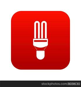 Fluorescence lamp icon digital red for any design isolated on white vector illustration. Fluorescence lamp icon digital red