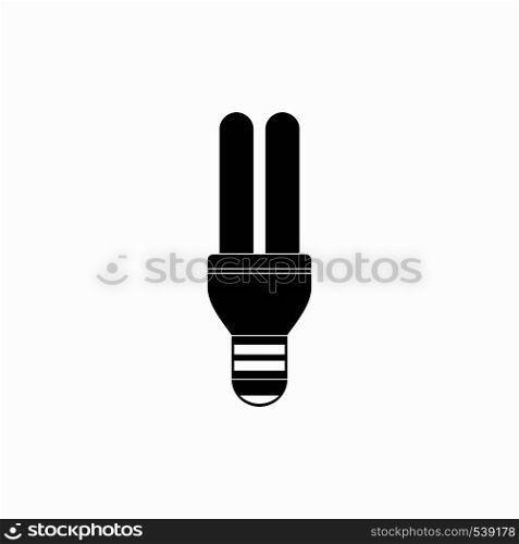 Fluorescence lamp icon in simple style on a white background. Fluorescence lamp icon, simple style