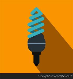 Fluorescent lamp icon in flat style on a yellow background. Fluorescent lamp icon, flat style