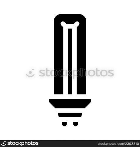 fluorescent light bulb glyph icon vector. fluorescent light bulb sign. isolated contour symbol black illustration. fluorescent light bulb glyph icon vector illustration