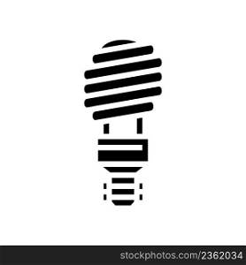 fluorescent light bulb glyph icon vector. fluorescent light bulb sign. isolated contour symbol black illustration. fluorescent light bulb glyph icon vector illustration