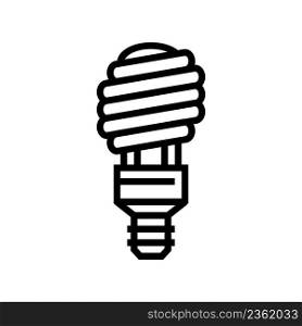 fluorescent light bulb line icon vector. fluorescent light bulb sign. isolated contour symbol black illustration. fluorescent light bulb line icon vector illustration