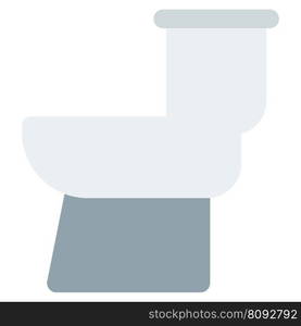 Flush toilet, a plumbing fixture with tank.